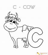 Cow Coloring Letter Alphabet Sheet Learning Kids sketch template
