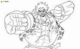 Luffy Monkey Colorare Disegni Aniyuki Attacca sketch template