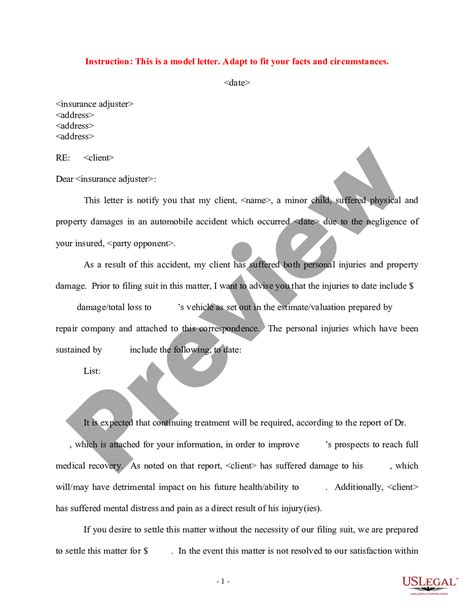 sample letter  notice  settlement offer settlement personal