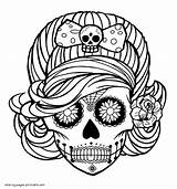 Skull Coloring Pages Adults Sugar Printable Skulls Adult Print Look Other sketch template