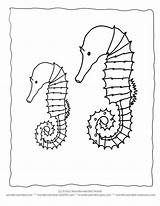 Coloring Seahorse Printable Ocean Collection Choose Board Library Seahorses Pages Horse Posters sketch template