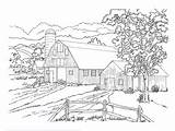 Country Coloring Pages Scenes House Countryside Adult Printable Beautiful Book Farm Kids Dover Colouring Adults Publications Easy Print Cottage Printables sketch template