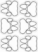 Paw Coloring Print Pages Bear Animal Templates Footprints Cut Template Claw Prints Footprint Kids Shapes Safari Dog Printable Crafts Paws sketch template
