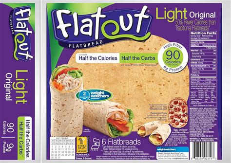 flatout light flatbread  fat original wraps  oz  pack food beverages tobacco food