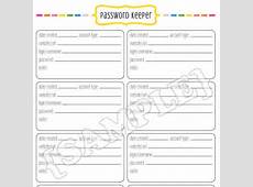 Password Keeper/Log PDF Printable for Household