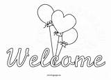 Welcome Word Coloring Sign Balloons Pages School Reddit Email Twitter Template Coloringpage Eu sketch template