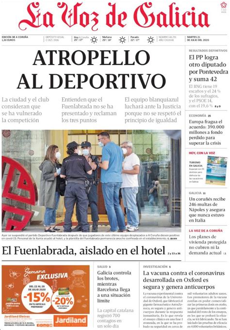 Periódico La Voz De Galicia España Periódicos De España Edición De