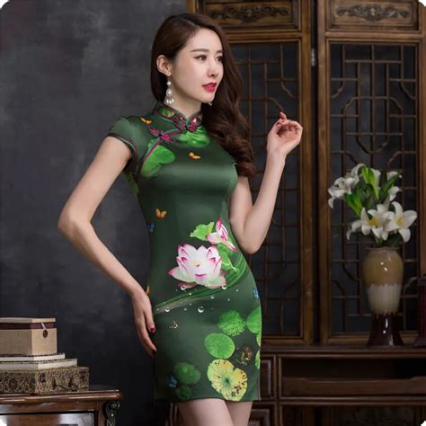 2017 summer thin cheongsam vintage chinese traditional dress women