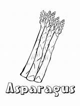 Asparagus Coloring Pages Vegetables Color Recommended sketch template