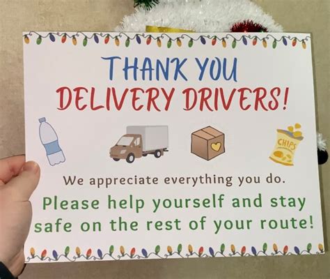 delivery drivers  printable