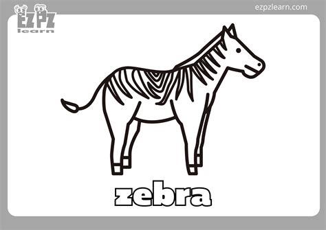 zebra coloring page ezpzlearncom