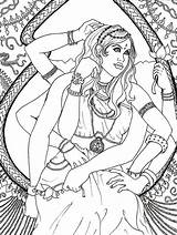 Coloring Pages Goddess Hindu Adults Goddesses Hard God Adult India Printable Color Beautiful Grown Drawing Mandala Fantasy sketch template