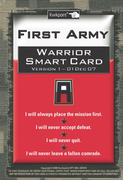 First Army Warrior Smart Card Kwikpoint