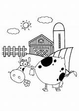 Farm Coloring Pages Cow Its sketch template
