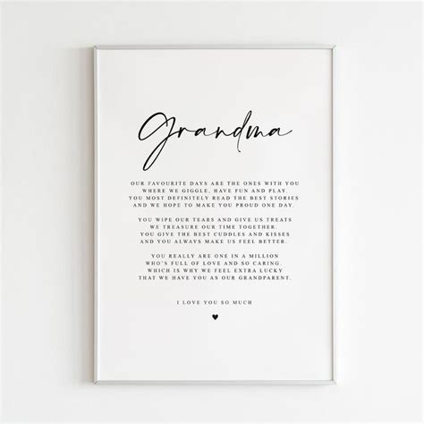 grandma poem   print grandma gift grandparent poem etsy grandma