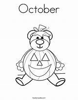 Coloring October Pages Halloween Bear Twistynoodle Kids Preschool Welcome Print Template Crafts Activities Teddy 38kb Noodle Letter Drawings Getdrawings Kindergarten sketch template