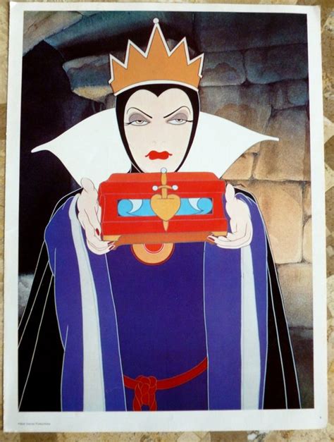 Vintage Disney Poster Wicked Queen In Snow White Wicked