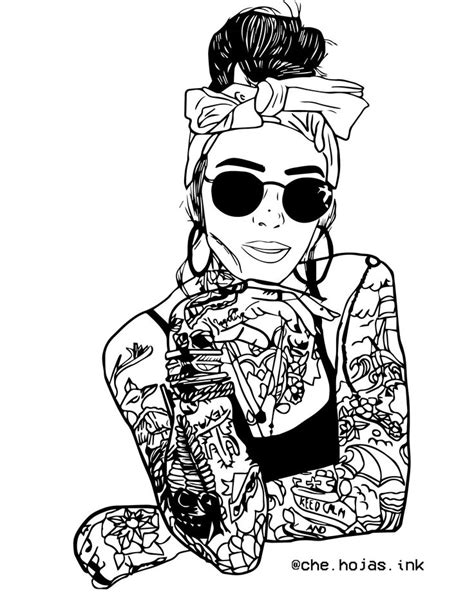 item  unavailable etsy tumblr outline girl drawing inked girls