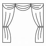 Curtain Curtains Clipart Stage Drawing Outline Theater Icon Template Illustration Coloring Vector Pages Clipartmag Sketch sketch template