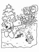 Kleurplaten Dieren Sneeuw Animaux Slee Spelen Sleetje Rijden Binatang Hewan Mewarnai Coloriages Animasi Bewegende Animaties Animierte Bergerak Hond Knutselpagina Malvorlagen sketch template