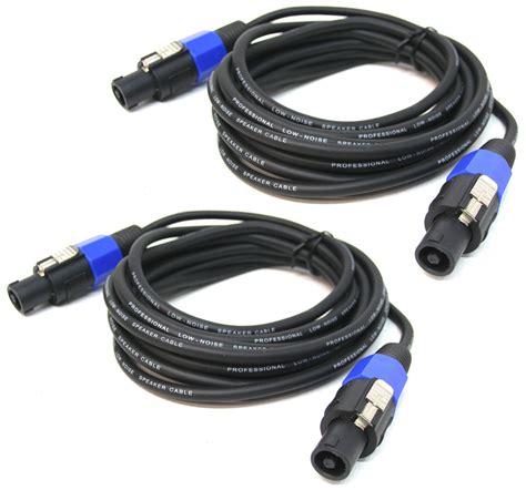 dj pro audio  foot speakon male  male passive pa speaker cable package asc stand