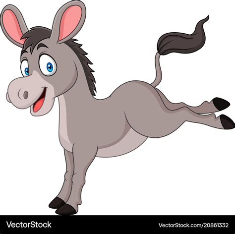 cartoon happy donkey royalty  vector image