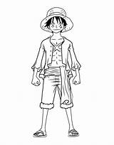 Luffy Coloring Standing Printable Pages Piece Monkey Body Kids Description Draw sketch template