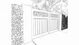 Sketch Driveway Gate Gates Wooden Paintingvalley Sketches sketch template
