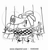 Pig Comedian Cartoon Outline Royalty Illustration Toonaday Clip Rf Clipart Leishman Ron Being Entertainment Goofy Female Booed Stage Male Off sketch template