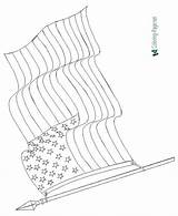 Flag American Coloring Pages July 4th Drawing Waving Color Vector Patriotic Printable Flags Tattered Puerto America Rican Symbols German Sheets sketch template