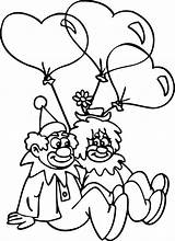 Coloring Clown Couple Pages Lightning Cliparts Balloon Shaped Heart Had Bolt Color Library Clipart sketch template