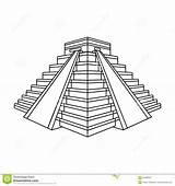 Chichen Itza Pyramid Mayan sketch template