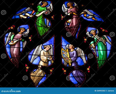 angels choir stock photo image  glass wing orchestra