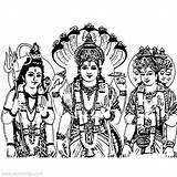 Shiva Lord Vishnu Brahma Hindu Xcolorings 1024px sketch template
