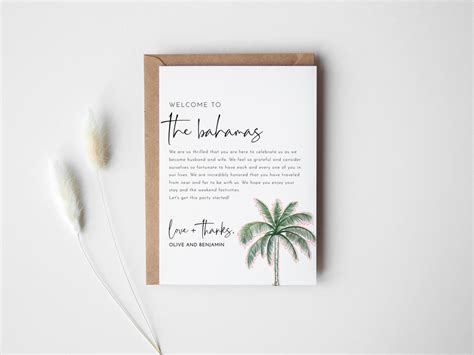 wedding  letter template hotel guest bag  note editable