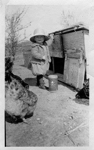 feeding  hens     vintage children