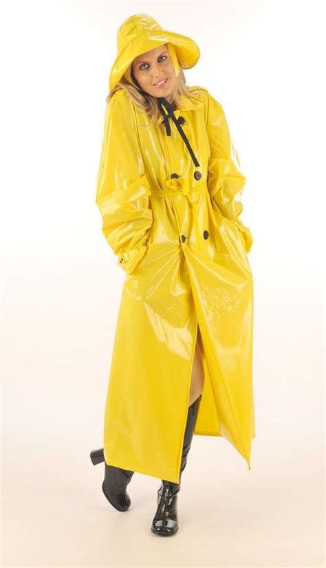 yellow pvc trenchcoat yellow raincoat rain wear raincoat