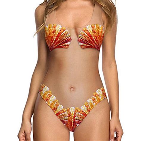 kawell women s one piece sexy 3d fake bikini print funny swimsuits