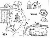Farm Coloring Pages Hay Activities Windmill Crafts Animals Diy Field sketch template