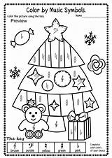 Christmas Music Coloring Kids Simple Activity Pages Worksheets Songs Color Teacherspayteachers sketch template