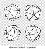 Icosahedron Platonic sketch template