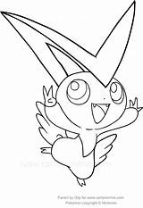 Victini Coloring Pages Pokemon Print Drawing Getcolorings Color Getdrawings Printable sketch template