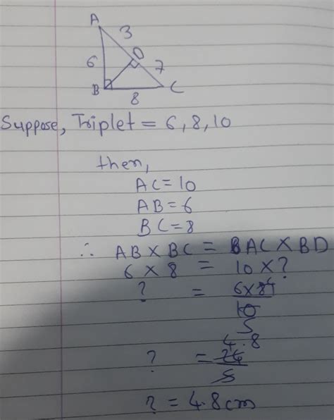 In Triangle Abc Angle B 90° And Angle Bd Perpendicular Ac