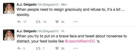 trump advisor a j delgado hints at comms director jason miller sex scandal deletes twitter