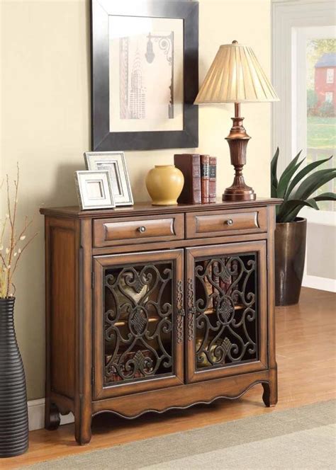 traditional warm brown  door cabinet  accent cabinets