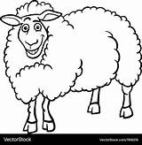 Sheep Cartoon Coloring Farm Vector Book Royalty sketch template