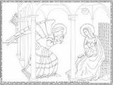Annunciation Coloring Catholic Anunciación Mcarmen sketch template