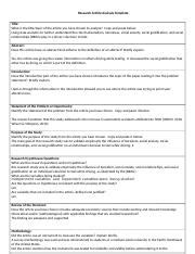 research article analysis template  docx research article analysis