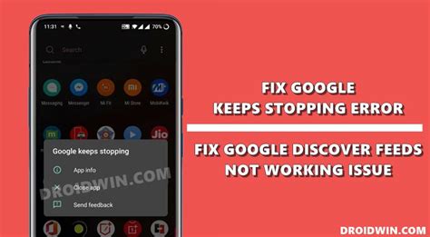 fix google  stopping google app discover feed  working