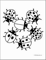 Coloring Ladybugs Pages Six Little Kids sketch template